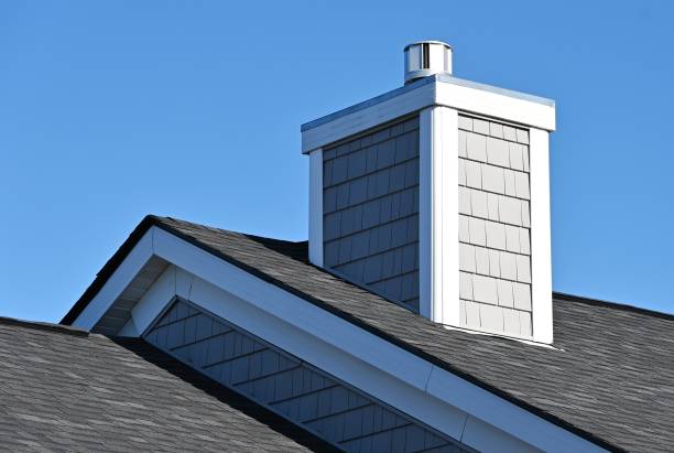 chimney with siding on the roof. chimney with siding on the roof.